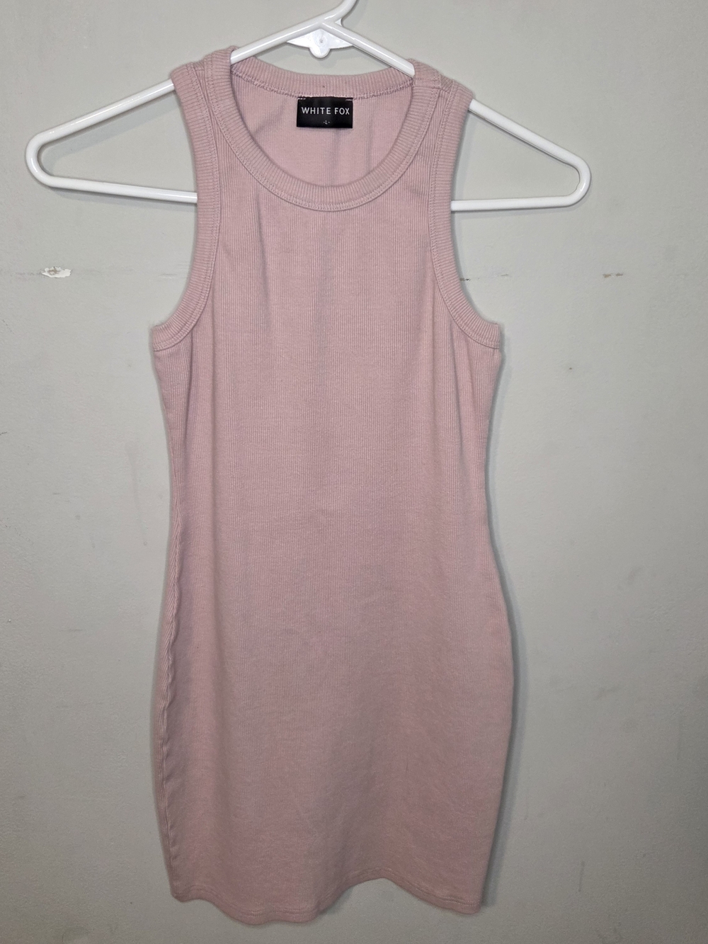 White Fox Boutique Sleeveless Ribbed Mini Dress - Pale Pink